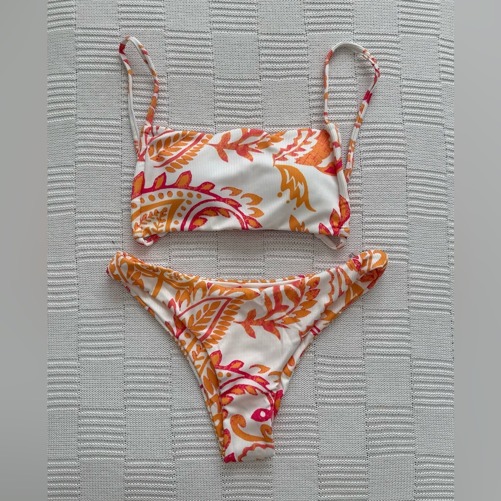 SHEIN Orange and Pink Bikini Set